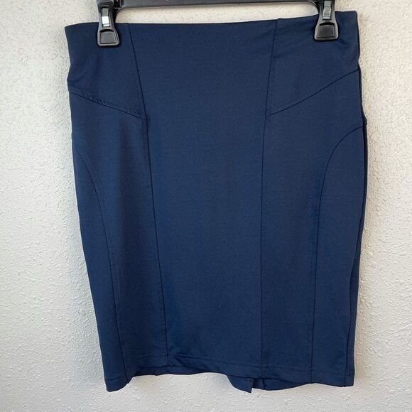 Flame Navy Blue Mini Skirt Size S EUC - Picture 1 of 5